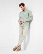 BRAX L/S SHIRT DIRK LINEN PARSLEY