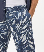 BRAX SHORTS BOZEN CASUAL LEAF PATTERN BLUE