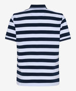 BRAX POLO PACO STRIPE WHITE NAVY