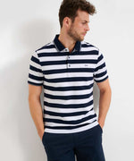 BRAX POLO PACO STRIPE WHITE NAVY