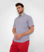 BRAX S/S SHIRT DAN LINEN BLEND PATTERN