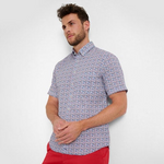 BRAX S/S SHIRT DAN LINEN BLEND PATTERN