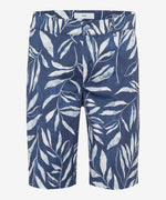 BRAX SHORTS BOZEN CASUAL LEAF PATTERN BLUE